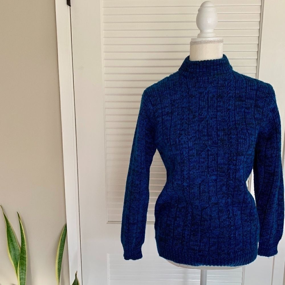 ‎Vintage Mock Neck Knit Sweater Size Medium - Picture 8 of 8